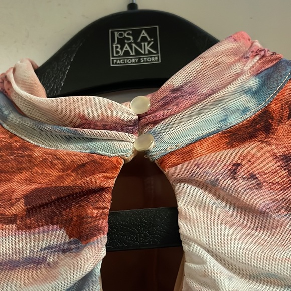 Wild Fable Multi colored Ruched Mini Dress Size L - Picture 5 of 6